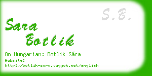 sara botlik business card